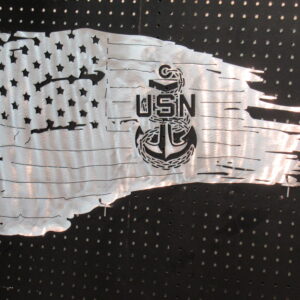 Navy on shredded flag