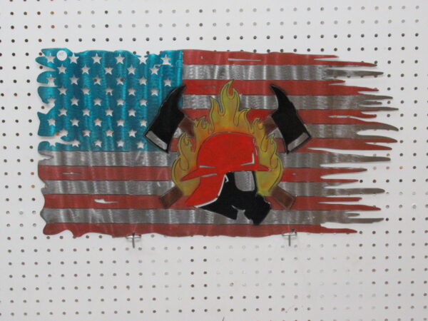 Fire Fighter Shredded Flag