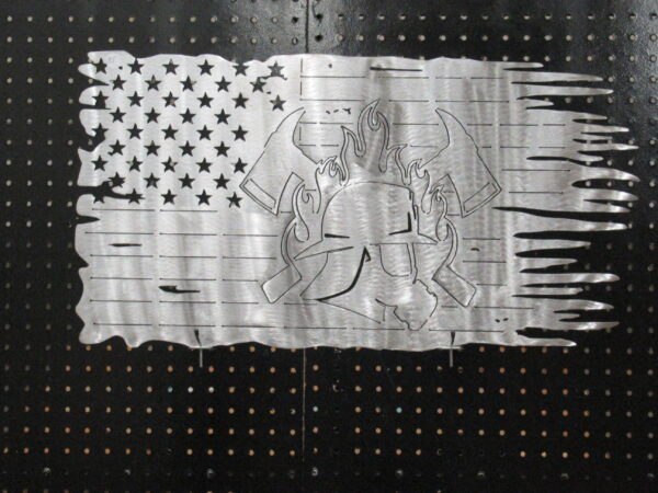 Fire Fighter Shredded Flag